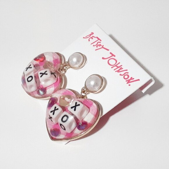 NWT Betsey Johnson XOXO heart & lip love drop earrings - Picture 6 of 10